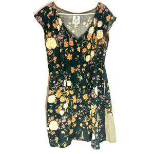 REBE by Debra Weiss Floral Button-Up Flair Dress Handmade Art-to-Wear Size Large